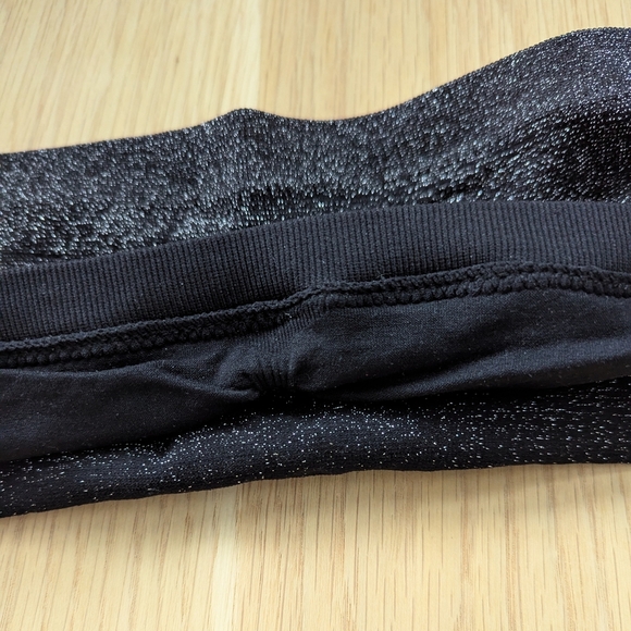 XOXO (Size Large) Black Glitter Sparkle Sequins Elastic Stretch Bandeau - Picture 2 of 9